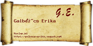 Galbács Erika névjegykártya